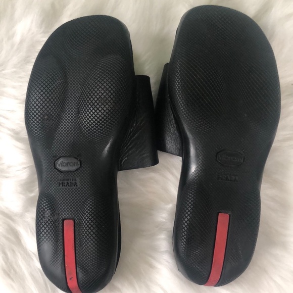 Prada Men's Slides Black Size 6 Velcro Fastener. - Picture 11 of 13